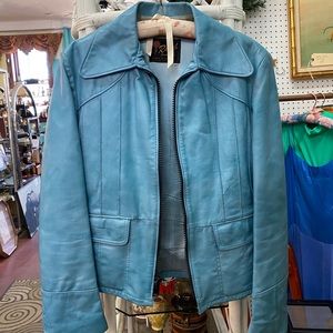 Blue 60’ s Leather Jacket
